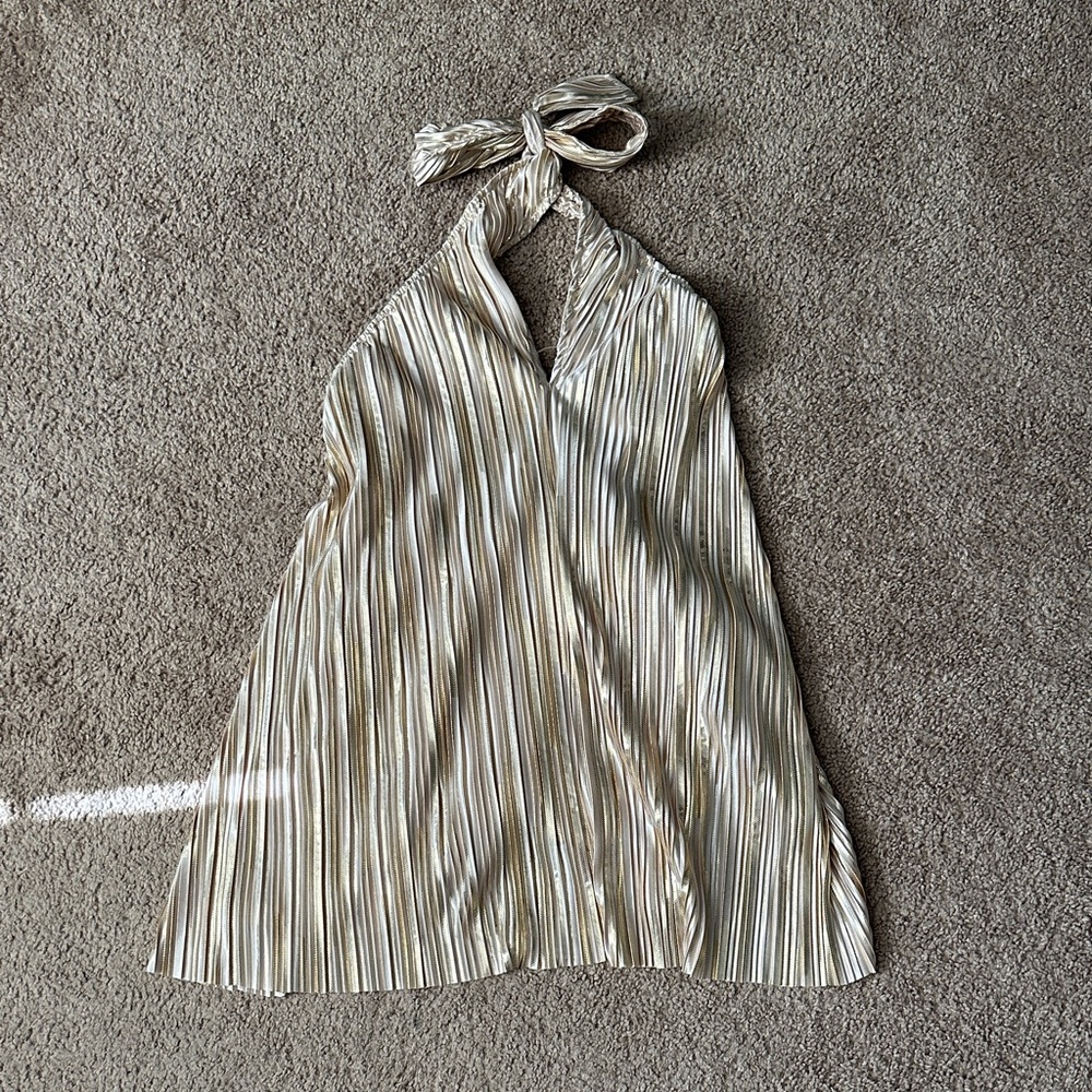 Vici Gold Halter Dress